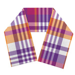 Purple And Orange Madras Plaid Print Scarf