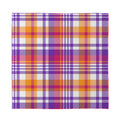 Purple And Orange Madras Plaid Print Silk Bandana