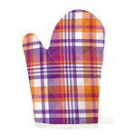 Purple And Orange Madras Plaid Print Single Oven Mitt