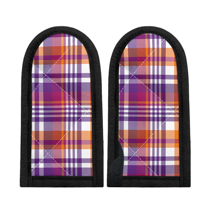 Purple And Orange Madras Plaid Print Skillet Handle Cover