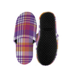 Purple And Orange Madras Plaid Print Slippers