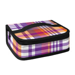 Purple And Orange Madras Plaid Print Small Lunch Bag
