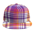 Purple And Orange Madras Plaid Print Snapback Cap