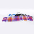 Purple And Orange Madras Plaid Print Sports Towel