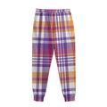 Purple And Orange Madras Plaid Print Sweatpants