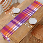 Purple And Orange Madras Plaid Print Table Runner