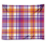 Purple And Orange Madras Plaid Print Tapestry