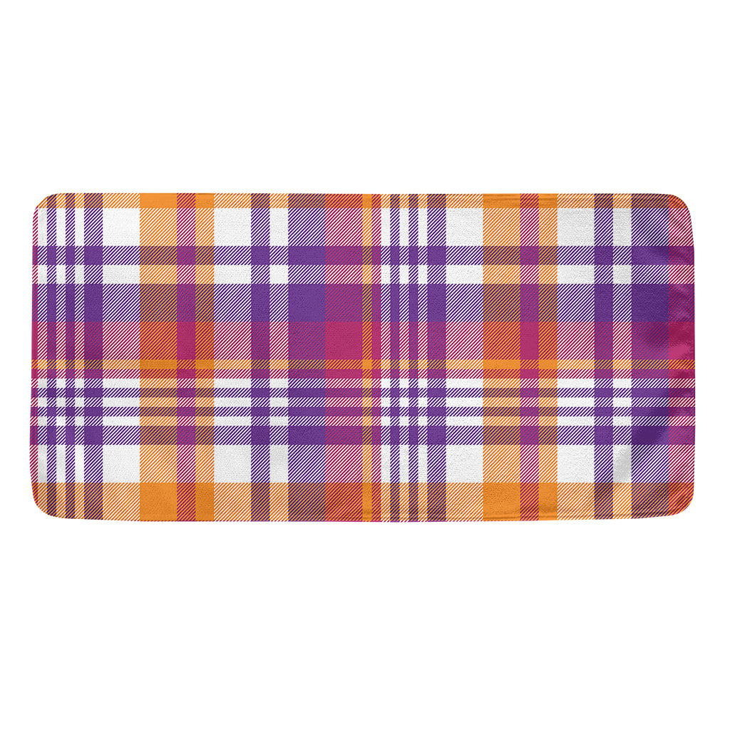 Purple And Orange Madras Plaid Print Towel