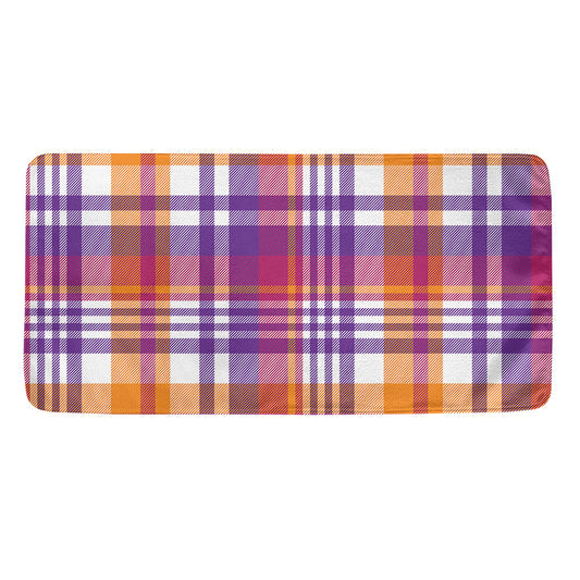 Purple And Orange Madras Plaid Print Towel