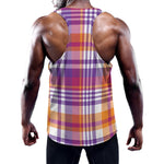 Purple And Orange Madras Plaid Print Training Tank Top