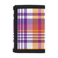 Purple And Orange Madras Plaid Print Trifold Wallet