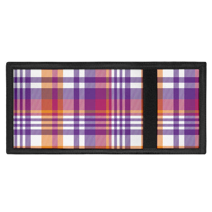 Purple And Orange Madras Plaid Print Trifold Wallet