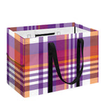 Purple And Orange Madras Plaid Print Utility Tote Bag