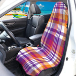 Purple And Orange Madras Plaid Print Waterproof Car Seat Cover
