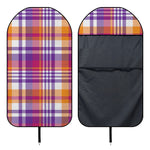 Purple And Orange Madras Plaid Print Waterproof Car Seat Cover