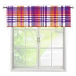 Purple And Orange Madras Plaid Print Window Valance