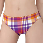 Purple And Orange Madras Plaid Print Women's Panties