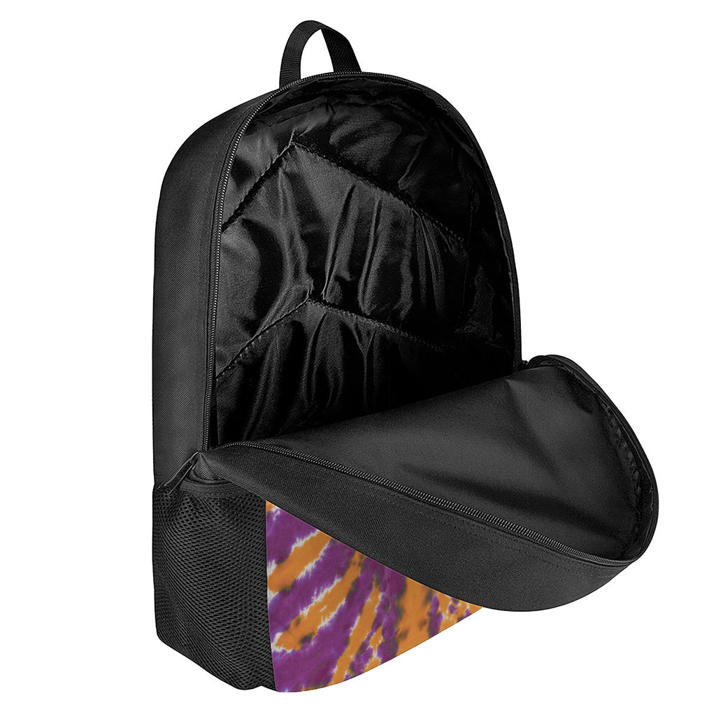 Purple And Orange Spider Tie Dye Print 17 Inch Backpack
