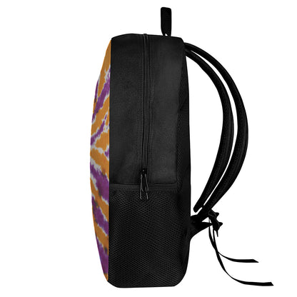 Purple And Orange Spider Tie Dye Print 17 Inch Backpack