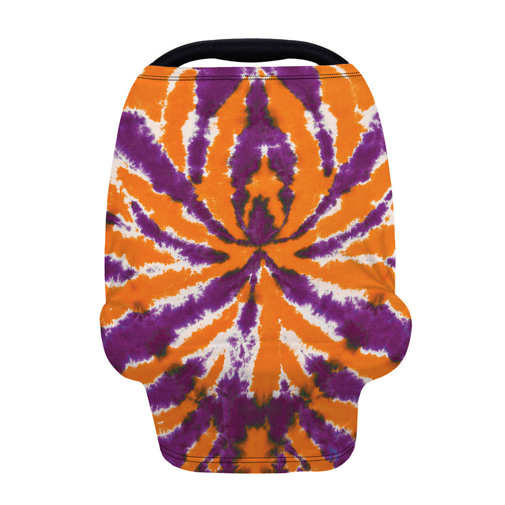 Purple And Orange Spider Tie Dye Print Baby Seat Cover