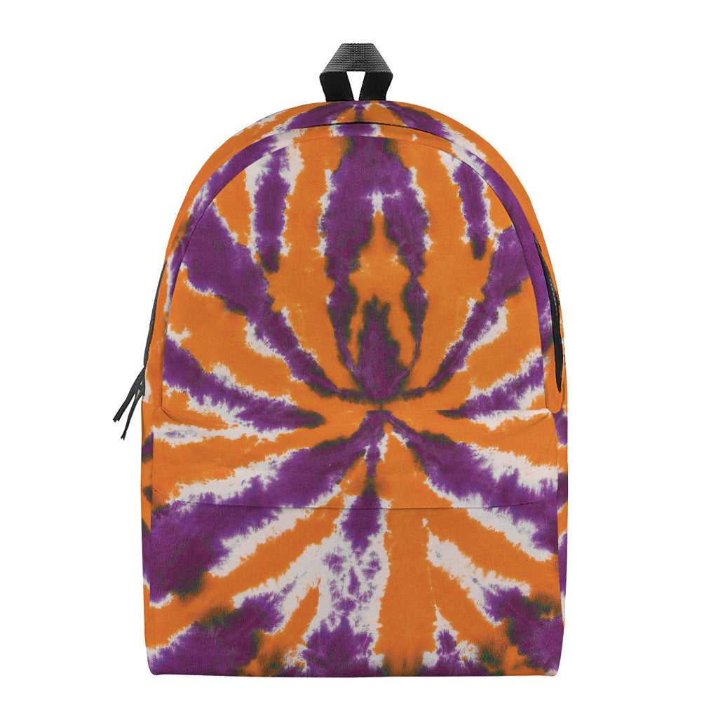Purple And Orange Spider Tie Dye Print Backpack