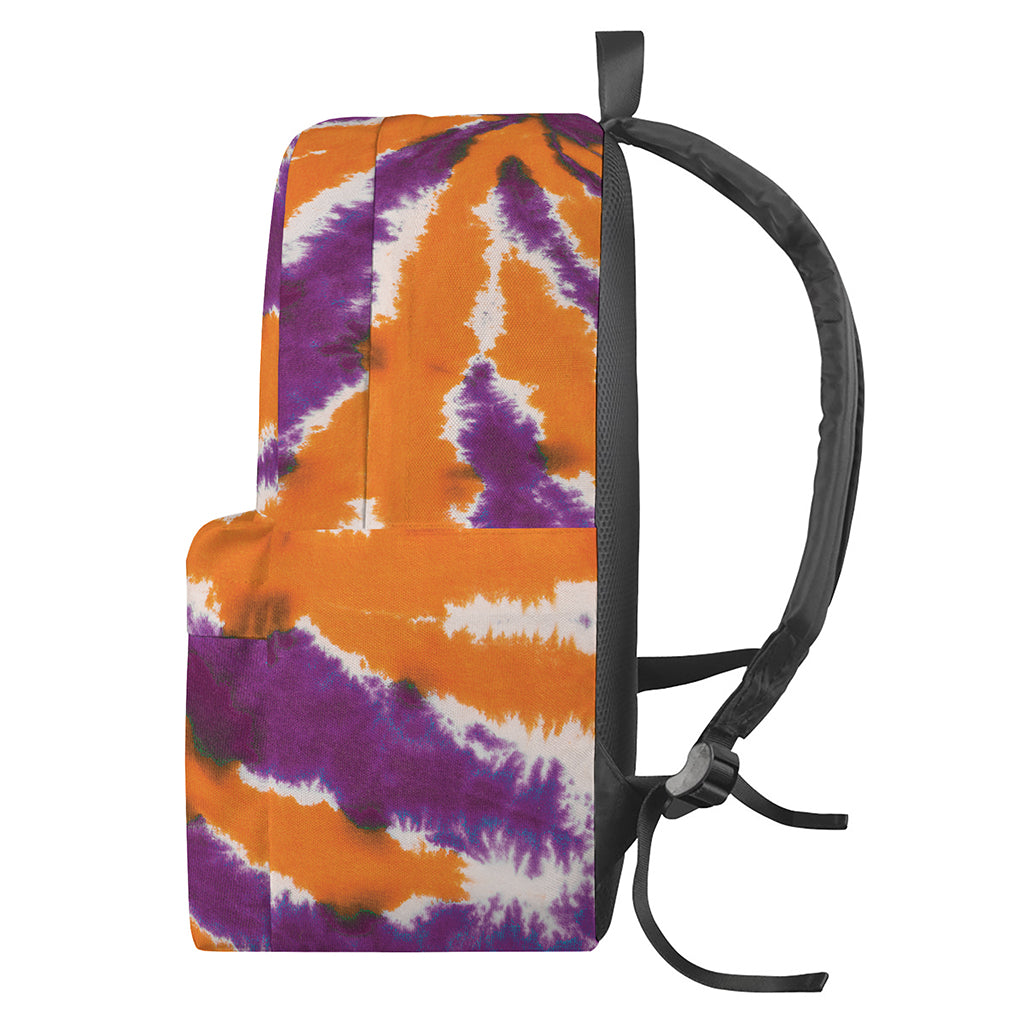Purple And Orange Spider Tie Dye Print Backpack