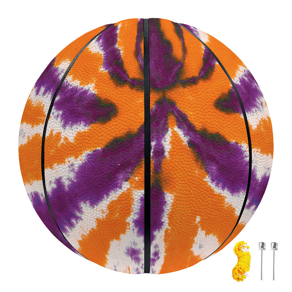 Purple And Orange Spider Tie Dye Print Basketball