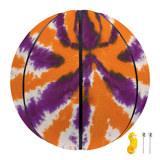 Purple And Orange Spider Tie Dye Print Basketball
