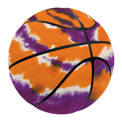 Purple And Orange Spider Tie Dye Print Basketball