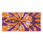 Purple And Orange Spider Tie Dye Print Beach Towel