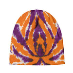 Purple And Orange Spider Tie Dye Print Beanie