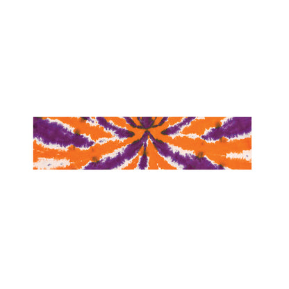 Purple And Orange Spider Tie Dye Print Bed Runner