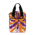 Purple And Orange Spider Tie Dye Print Bible Tote Bag