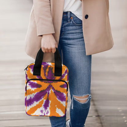 Purple And Orange Spider Tie Dye Print Bible Tote Bag