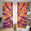 Purple And Orange Spider Tie Dye Print Dimout Pencil Pleat Curtains