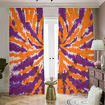 Purple And Orange Spider Tie Dye Print Blackout Pencil Pleat Curtains