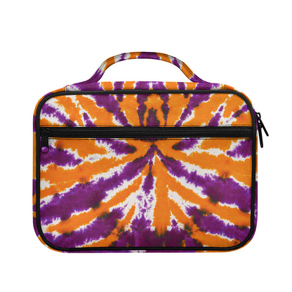 Purple And Orange Spider Tie Dye Print Briefcase Bible Bag