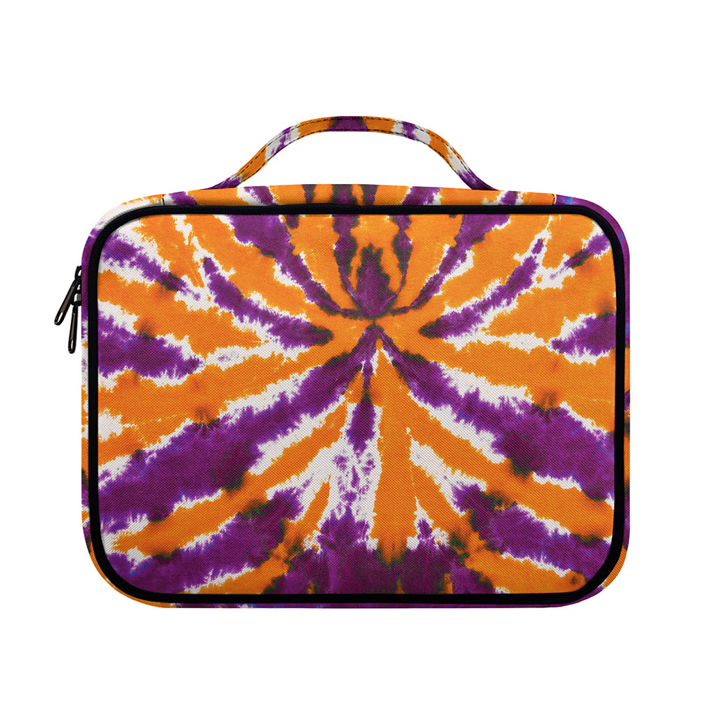 Purple And Orange Spider Tie Dye Print Briefcase Bible Bag