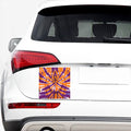 Purple And Orange Spider Tie Dye Print Car Sticker