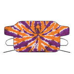 Purple And Orange Spider Tie Dye Print Car Windshield Snow Cover