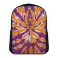 Purple And Orange Spider Tie Dye Print Casual Backpack