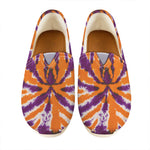 Purple And Orange Spider Tie Dye Print Casual Shoes