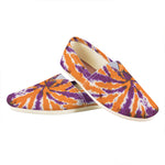 Purple And Orange Spider Tie Dye Print Casual Shoes