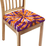 Purple And Orange Spider Tie Dye Print Chair Cushion Cover