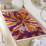 Purple And Orange Spider Tie Dye Print Changing Pad Cover