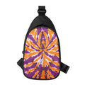 Purple And Orange Spider Tie Dye Print Sling Bag