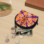Purple And Orange Spider Tie Dye Print Coin Purse