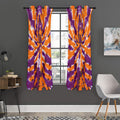 Purple And Orange Spider Tie Dye Print Grommet Curtain Panels