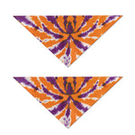 Purple And Orange Spider Tie Dye Print Dog Bandana