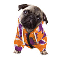 Purple And Orange Spider Tie Dye Print Dog Zip Up Hoodie